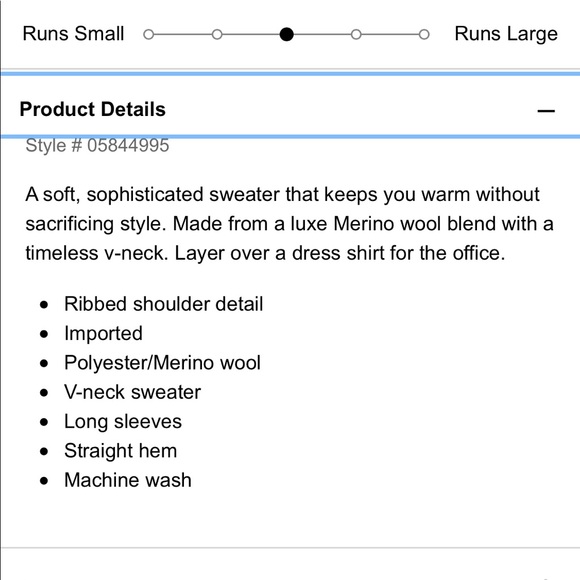 Men’s Express merino wool blend V neck sweater - Picture 3 of 3